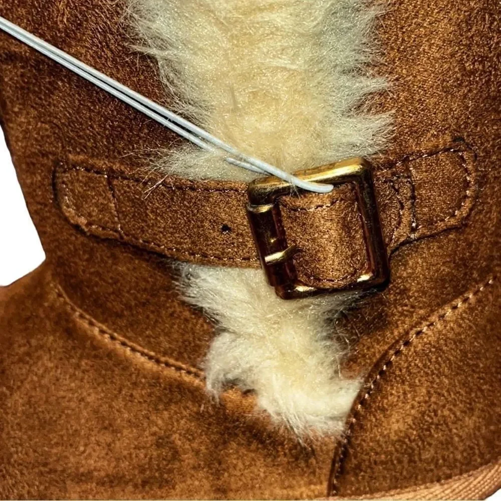 Children’s Place Girls Faux Suede Buckle Detail Booties